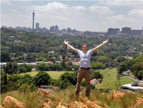 Heather's friend Bob on the Melville Koppies