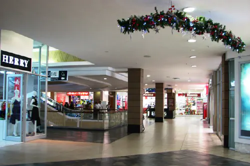 Empty hallway in Rosebank Mall