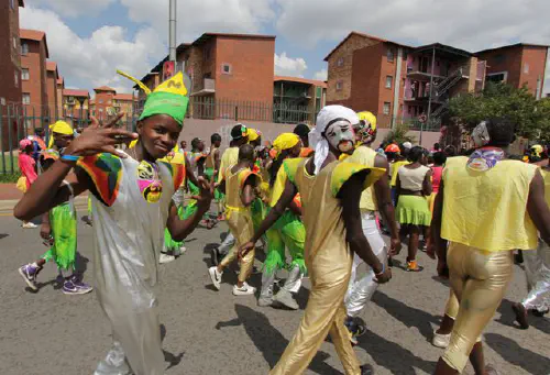 Kids in the New Years parade in Joburg