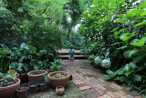 Child in Chris' garden