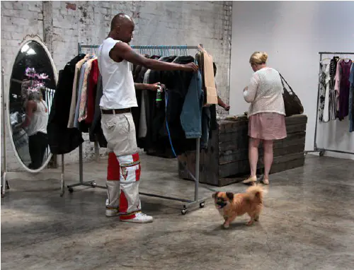 Man with his dog in Maboneng