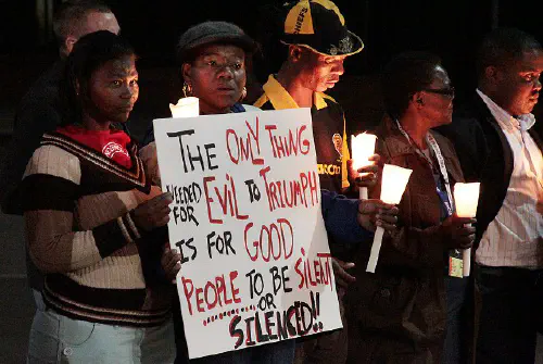 Protesters at rally