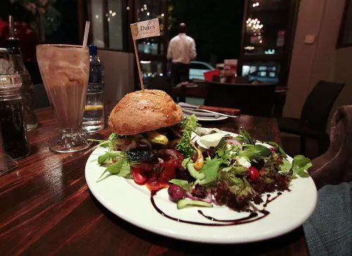 Burger at Duke's Burgers