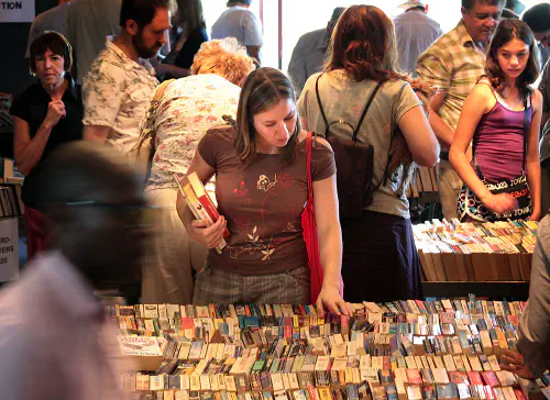Lady shopping for books