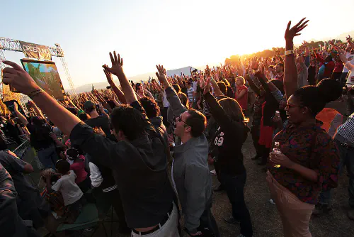 Fans at the Bushfire festival