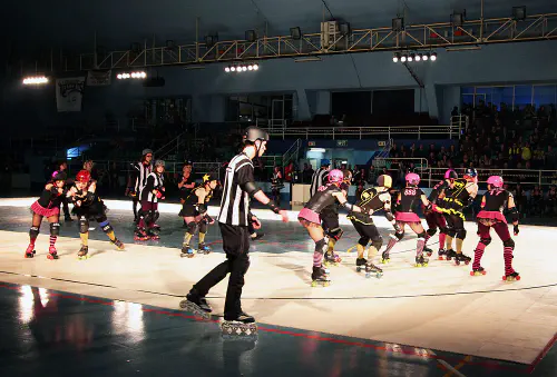 Competitors in the C-Max Roller Derby League in Joburg