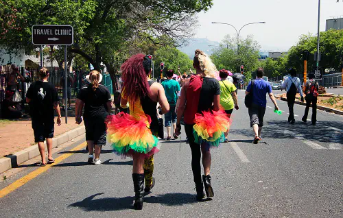 People walking at Gay Pride