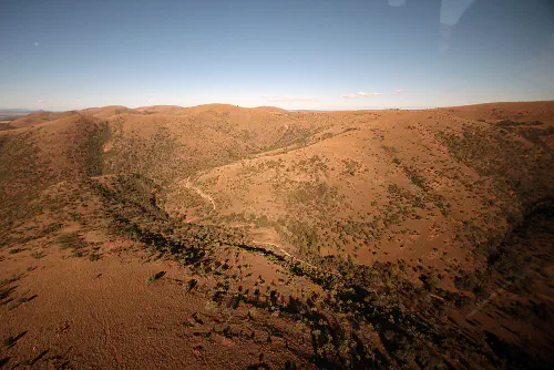 South African hills from above