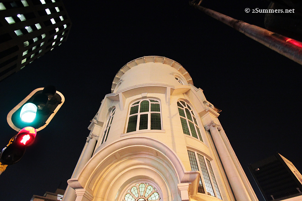 Turret at night