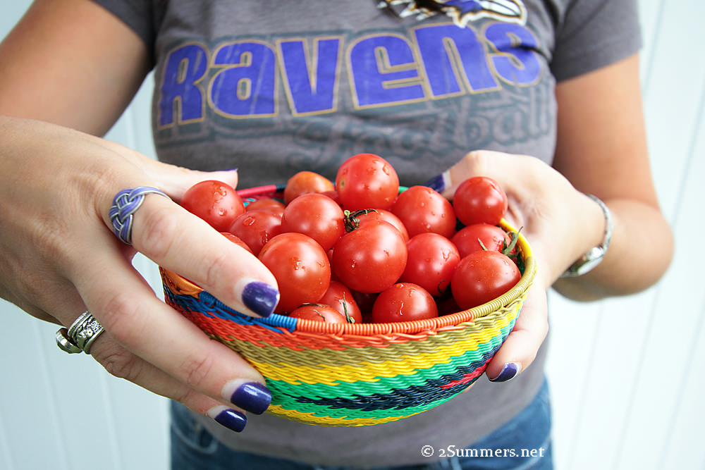Sue with tomatoes