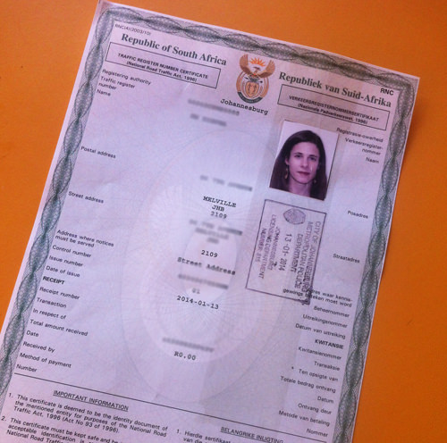 Traffic Register Number