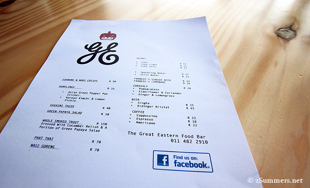 GE menu
