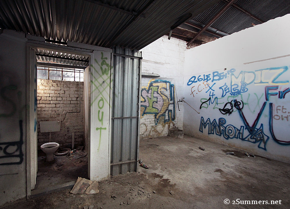 Toilet and graffiti