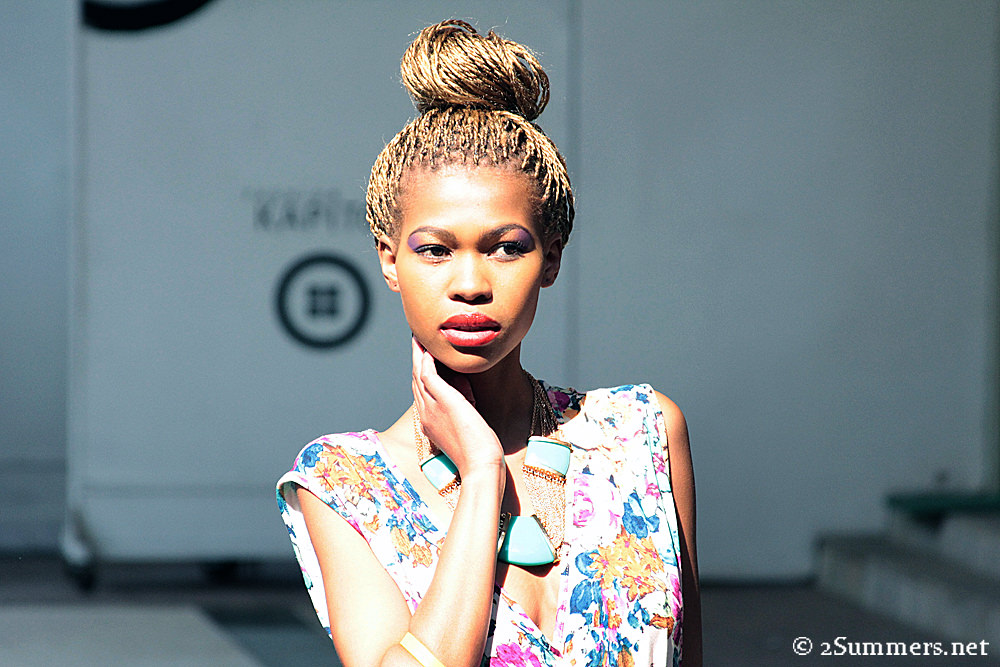 Model with top knot