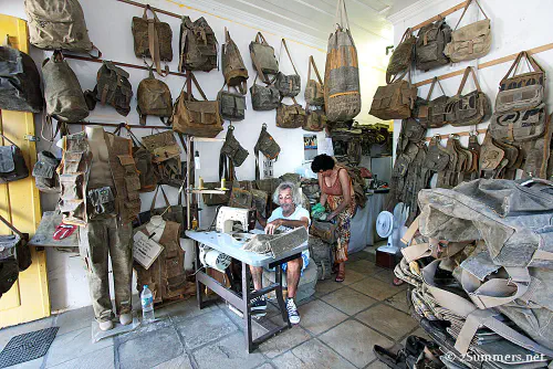 Carlos making bags
