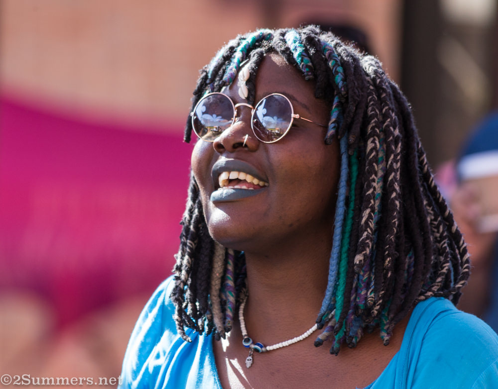 Blue-haired lady