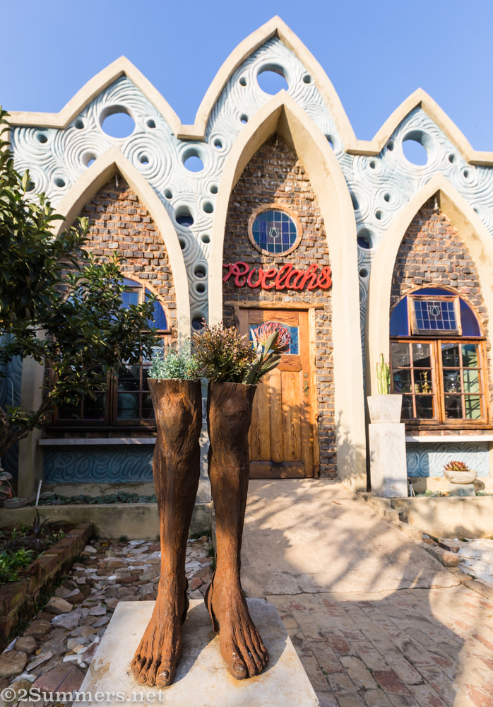 Legs outside chapel
