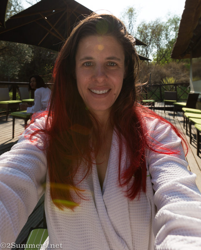 Heather robe selfie 