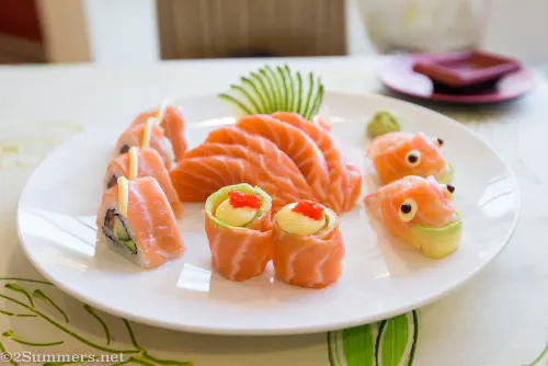 Salmon sushi at La Marina