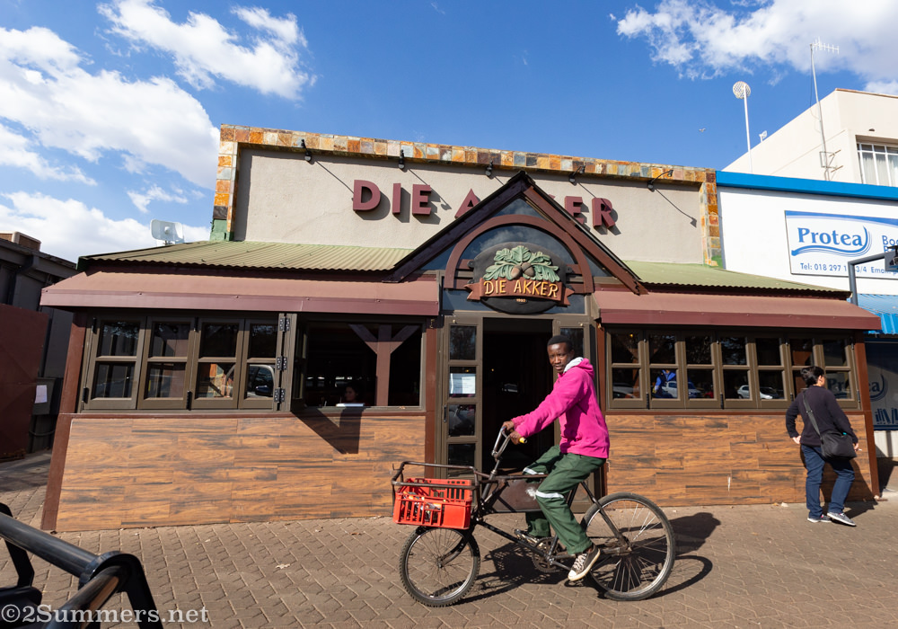 Man cycling through Potchefstroom
