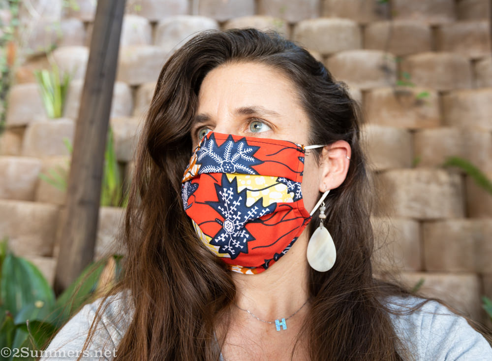 Heather in her mask