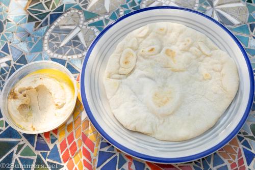 Laffa bread and hummus from Ba Pita