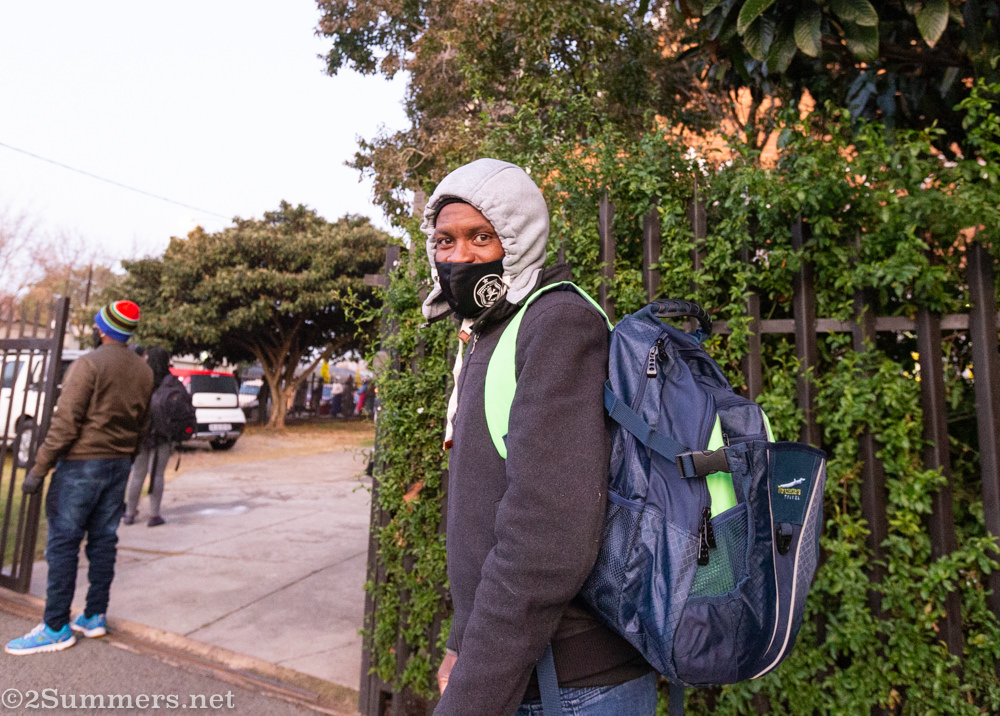 A man and his backpack full of food