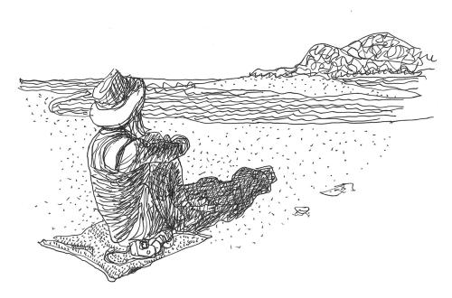 Heather at Kosi Mouth sketch by Thorsten