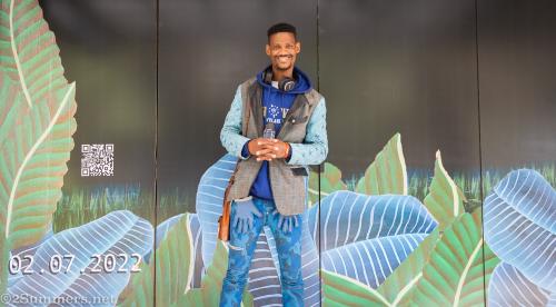 Thabo the Tourist at the Keyes Art Mile in Rosebank