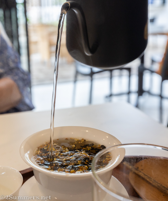 Brewing the tea.
