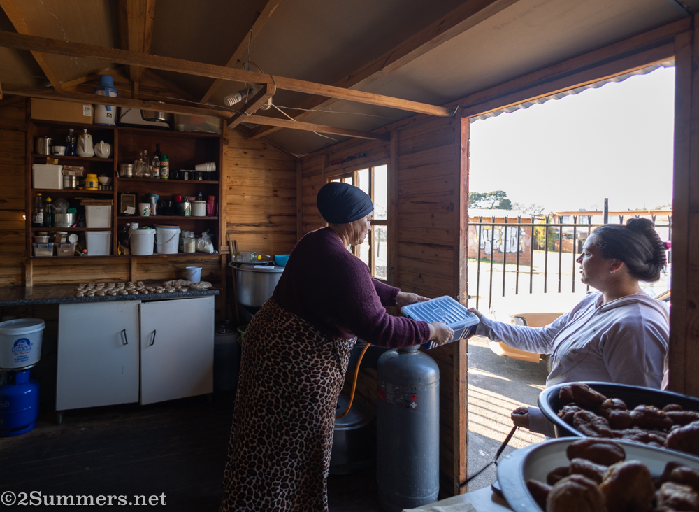 Customer of Yola’s arrives for koesisters