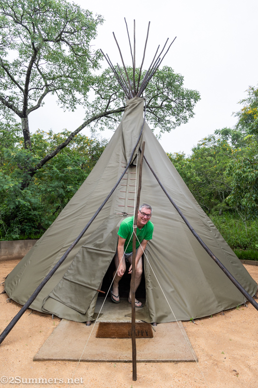 Thorsten coming out of the tipi