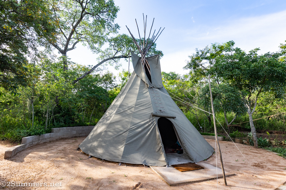 Tipi flaps open