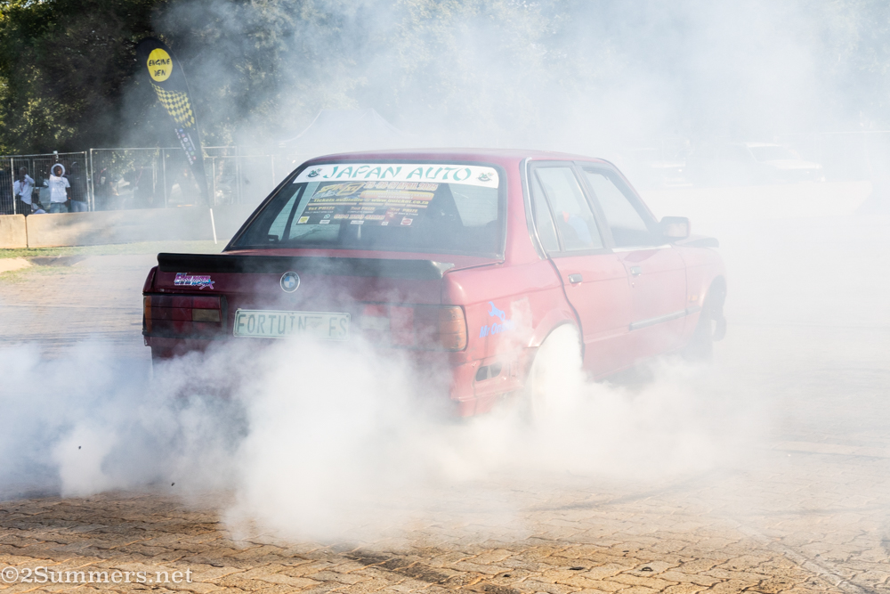 Car in smoke