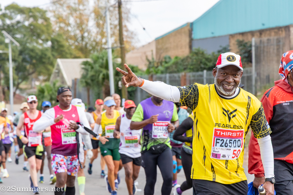Happy man running